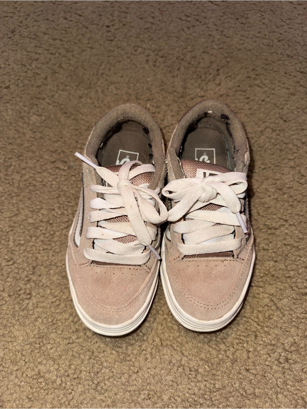 Vans Kids Suede & Canvas Sneakers tan with White Laces